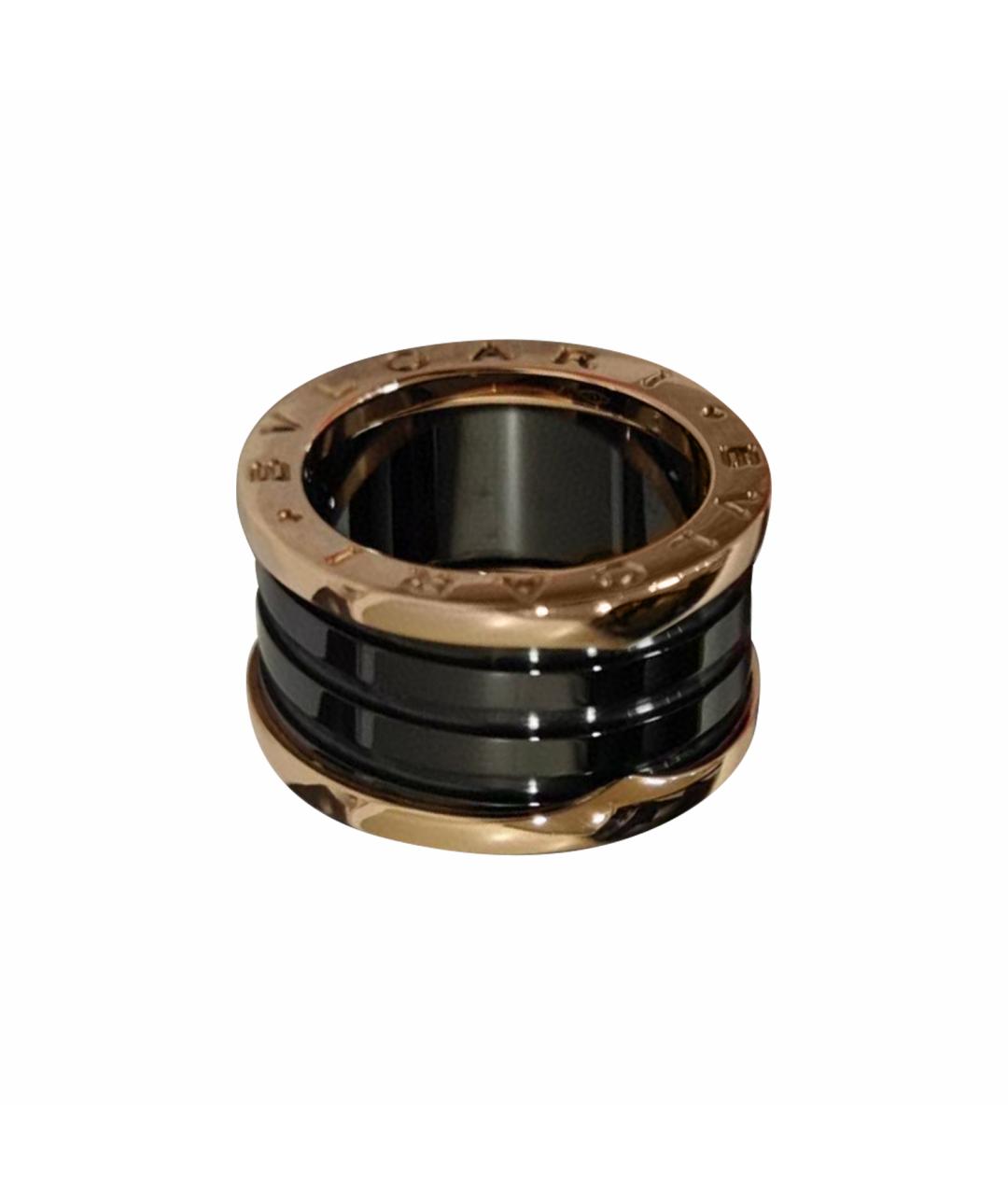 BVLGARI Черное кольцо из розового золота, фото 1