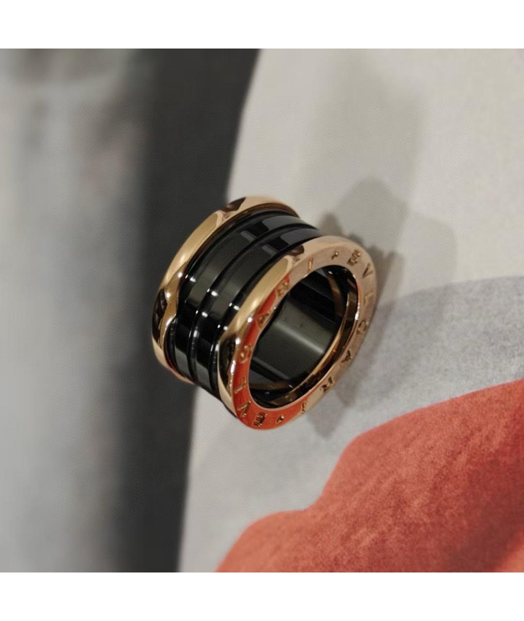 BVLGARI Черное кольцо из розового золота, фото 8