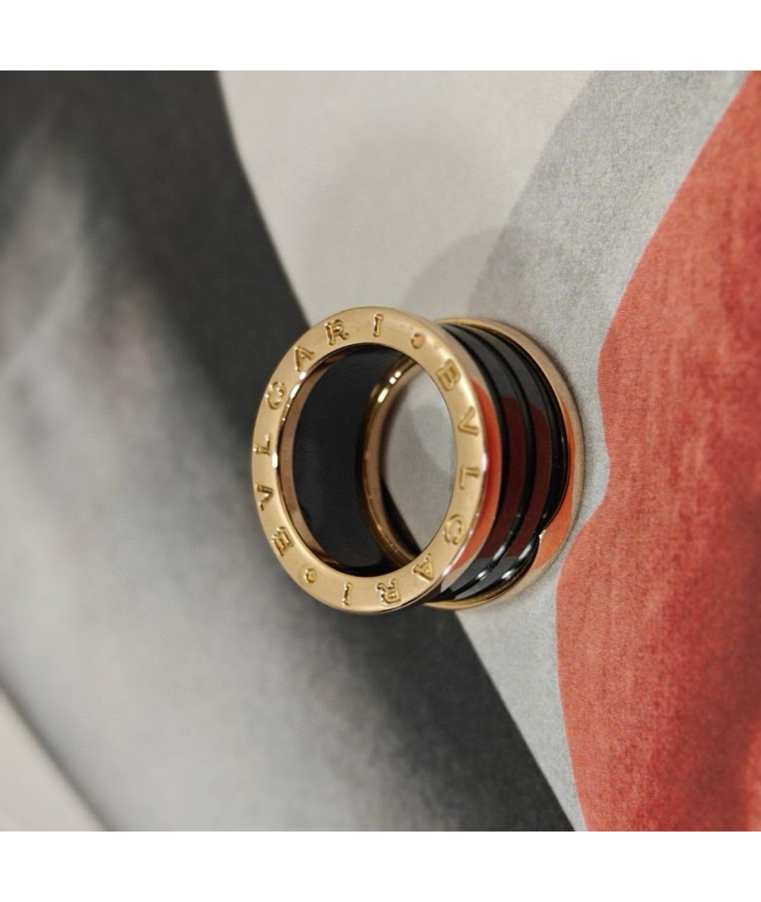 BVLGARI Черное кольцо из розового золота, фото 7
