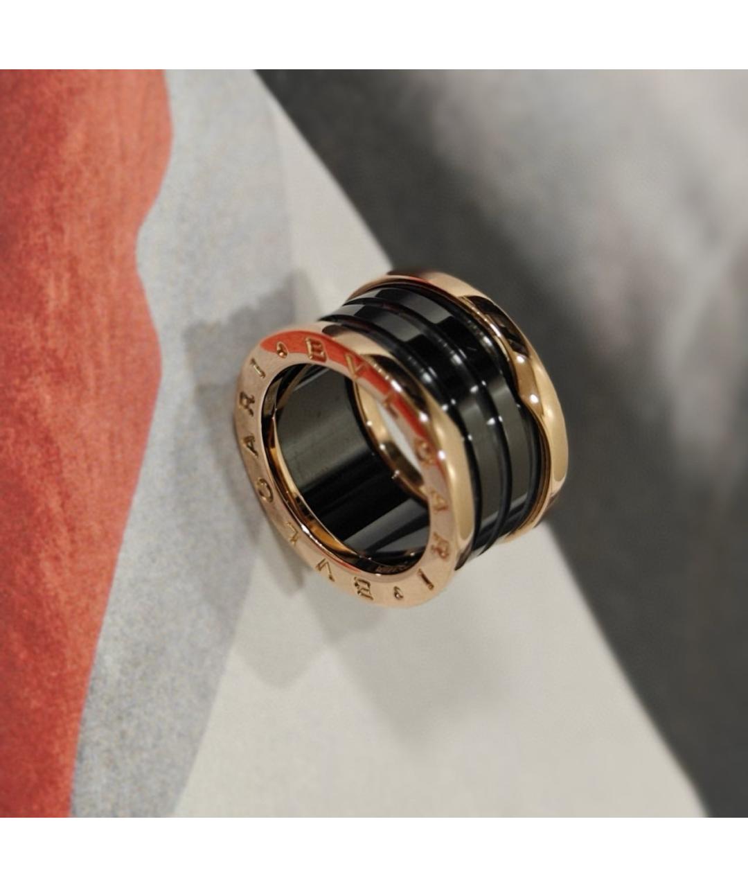 BVLGARI Черное кольцо из розового золота, фото 3