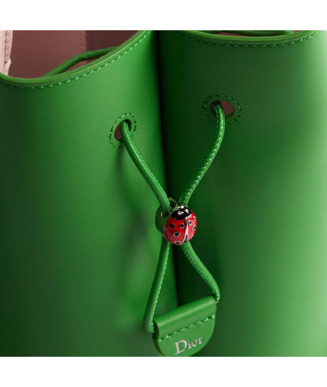 CHRISTIAN DIOR Зеленая кожаная сумка через плечо, фото 2