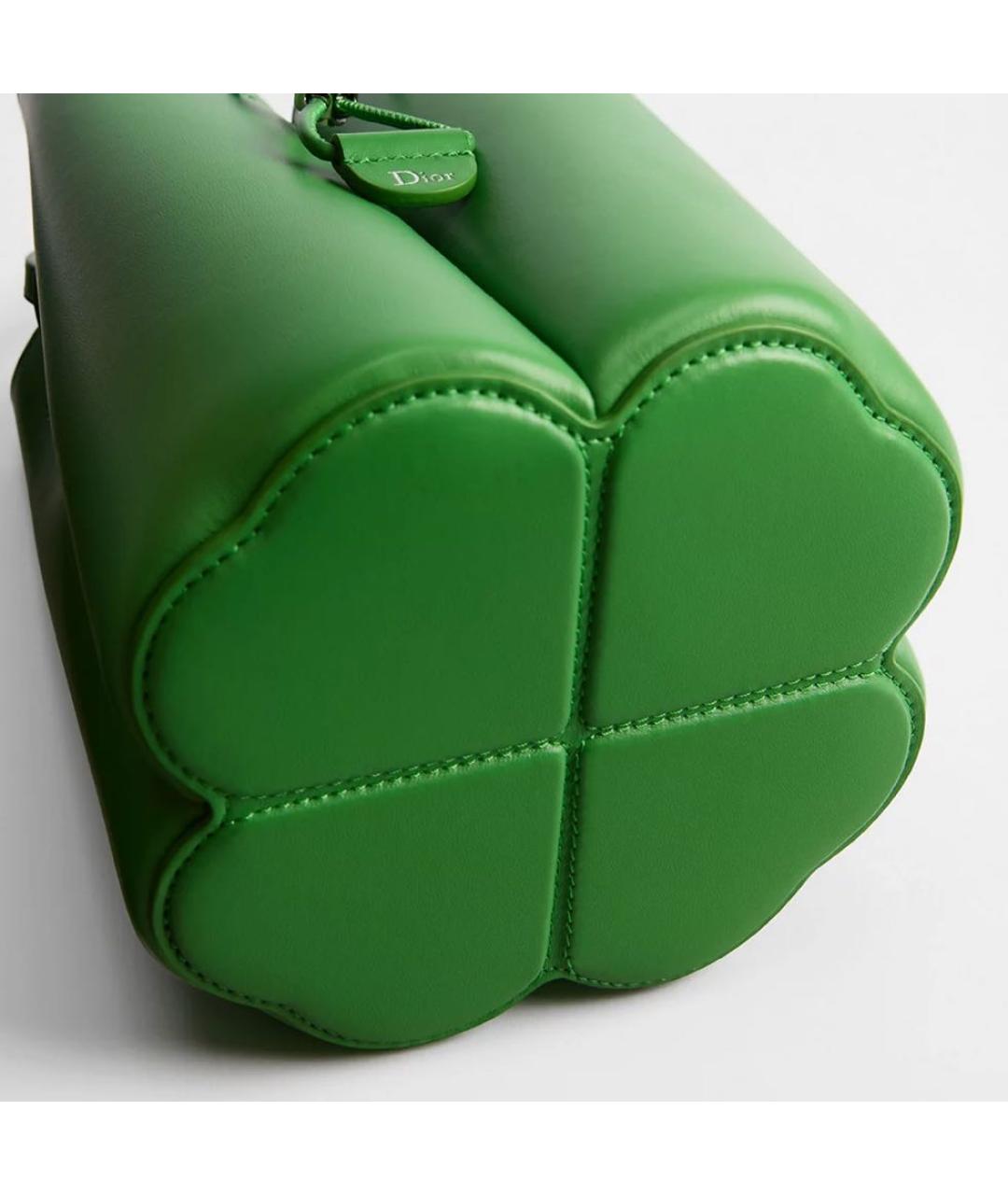 CHRISTIAN DIOR Зеленая кожаная сумка через плечо, фото 4