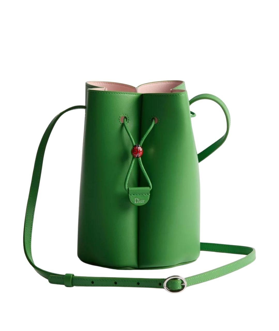 CHRISTIAN DIOR Зеленая кожаная сумка через плечо, фото 1