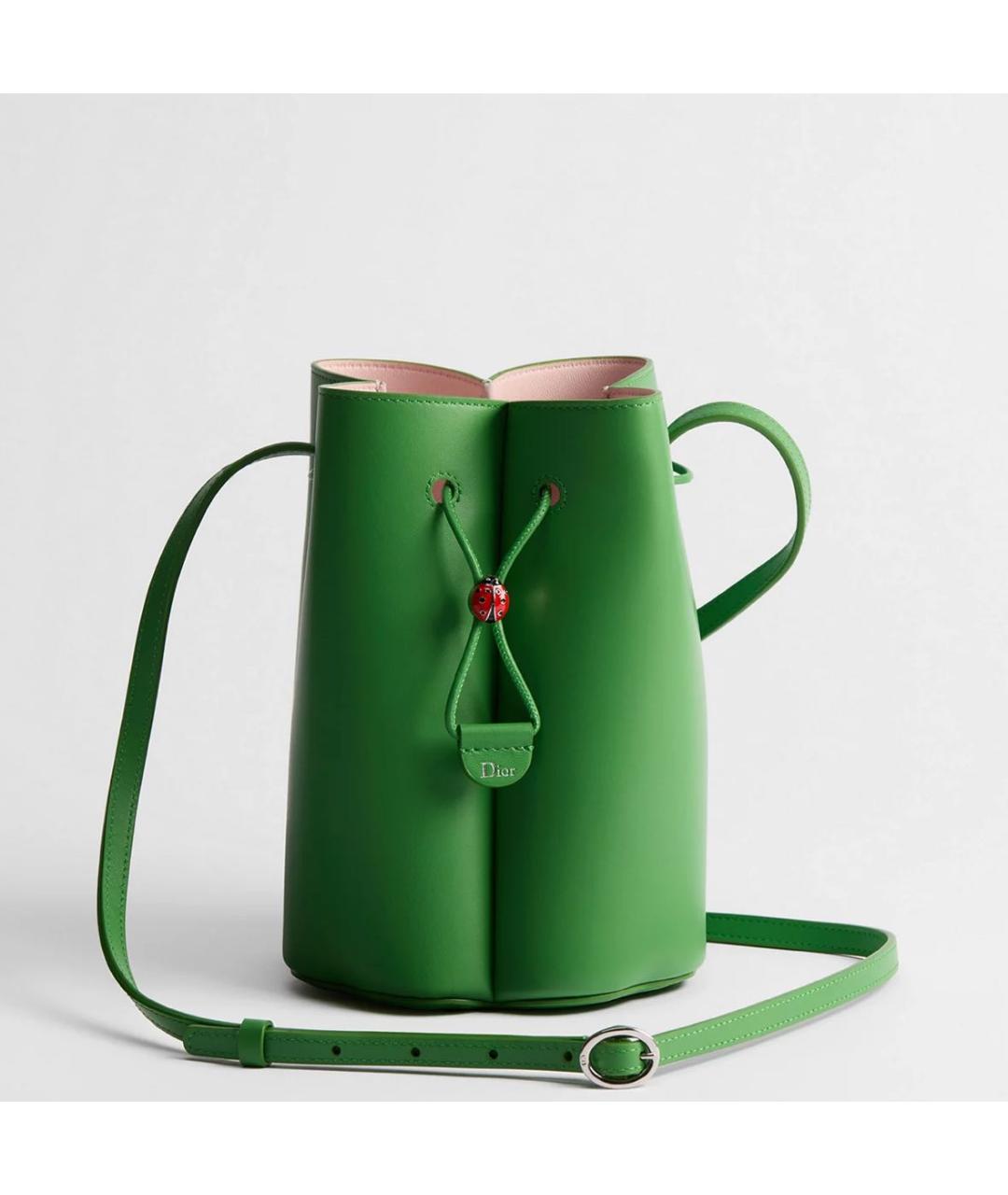 CHRISTIAN DIOR Зеленая кожаная сумка через плечо, фото 5