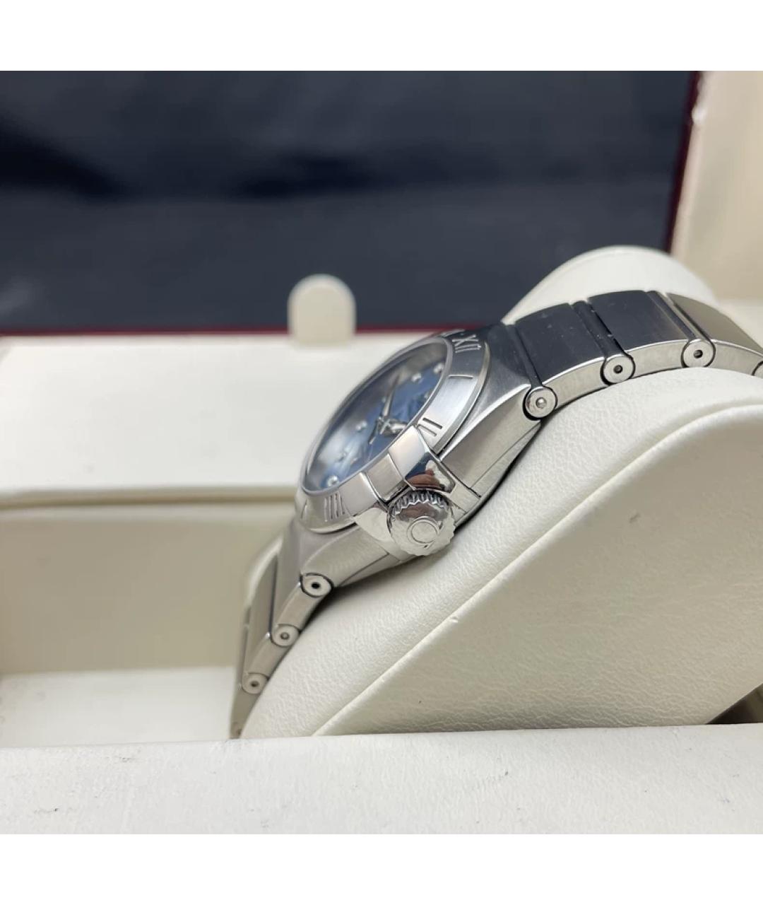 OMEGA Голубые металлические часы, фото 5