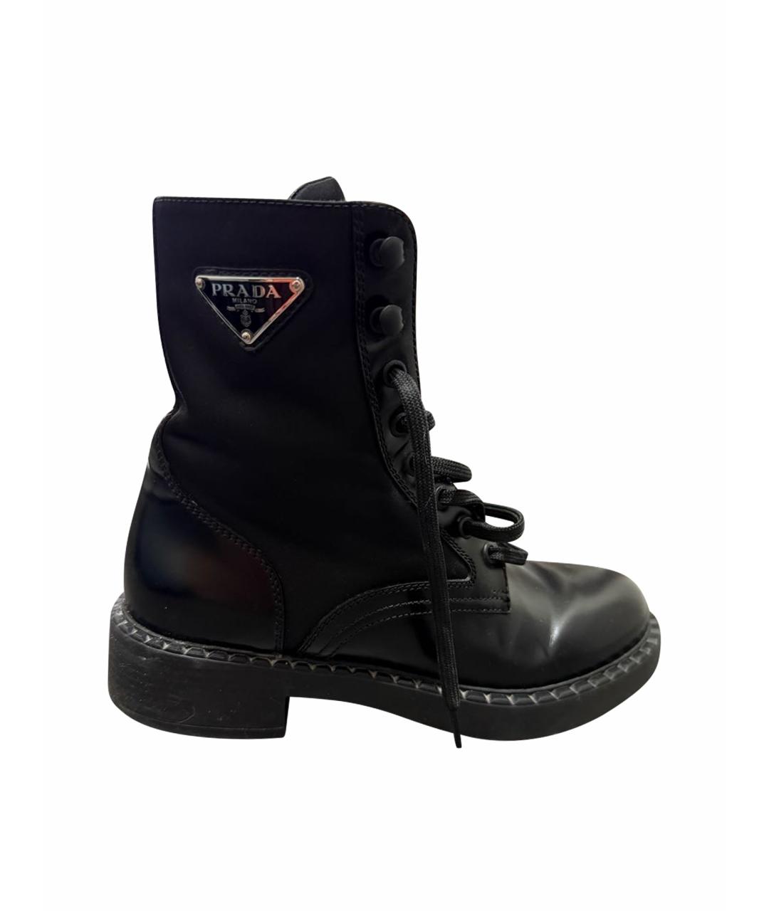 PRADA Черные кожаные ботинки, фото 9