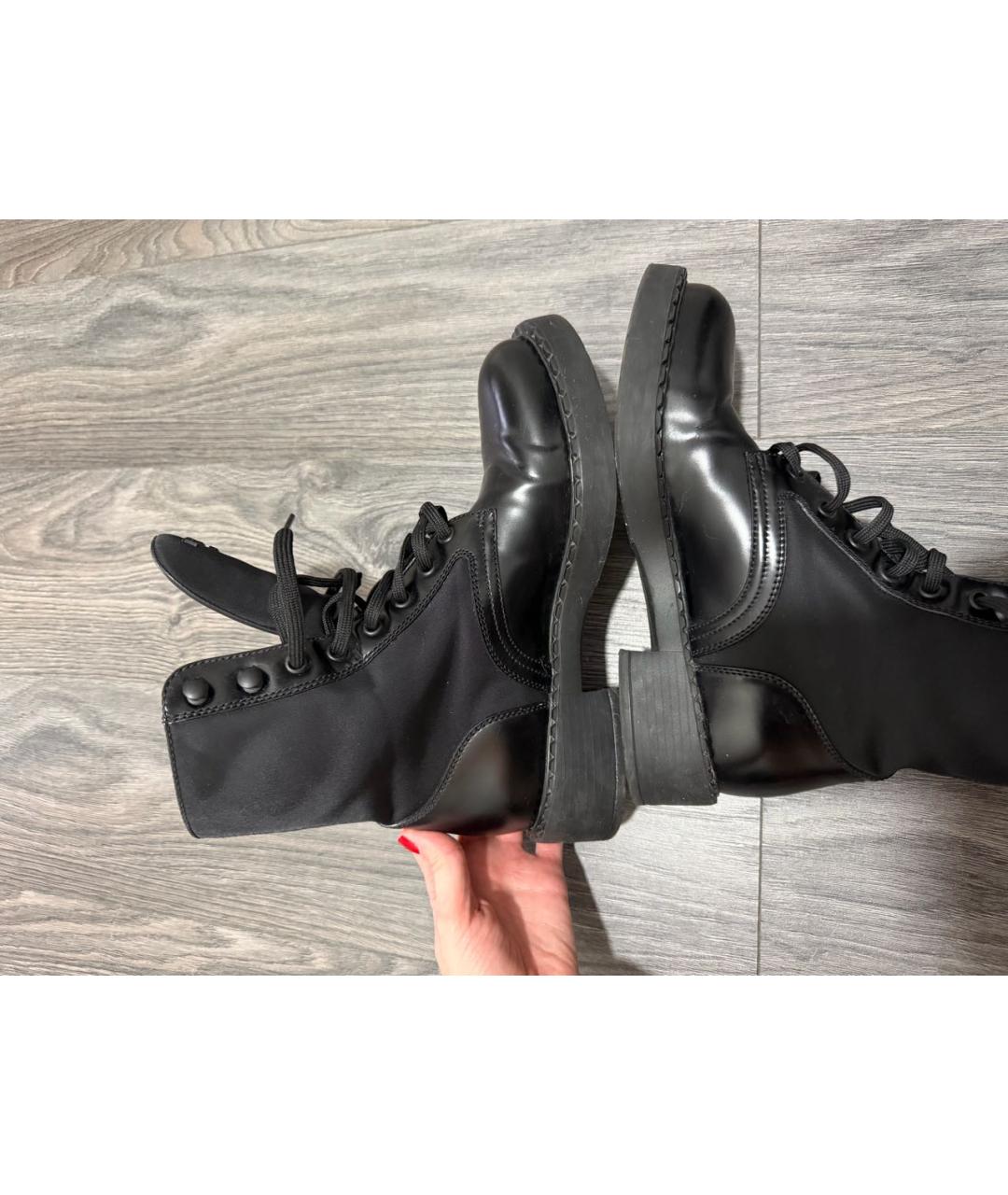 PRADA Черные кожаные ботинки, фото 5