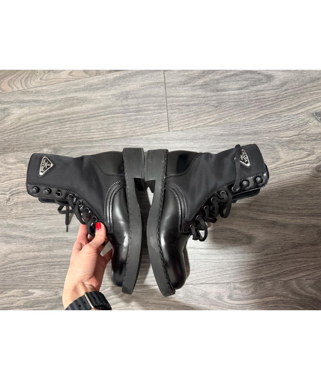 PRADA Черные кожаные ботинки, фото 6