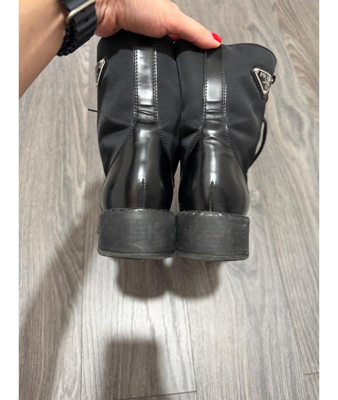 PRADA Черные кожаные ботинки, фото 4