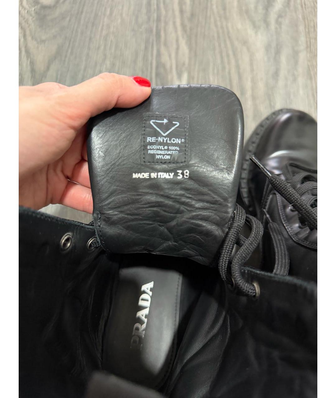 PRADA Черные кожаные ботинки, фото 8