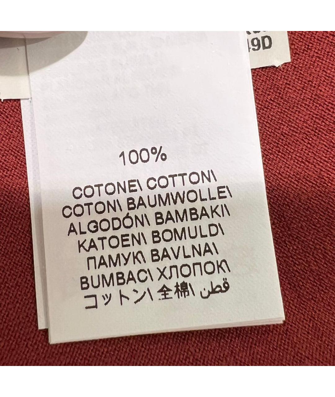 BRUNELLO CUCINELLI Бордовая хлопковая футболка, фото 6