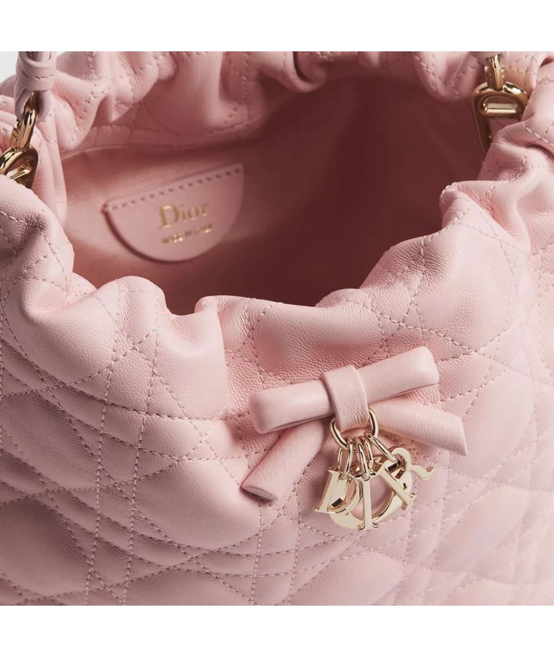 CHRISTIAN DIOR Розовая кожаная сумка тоут, фото 3