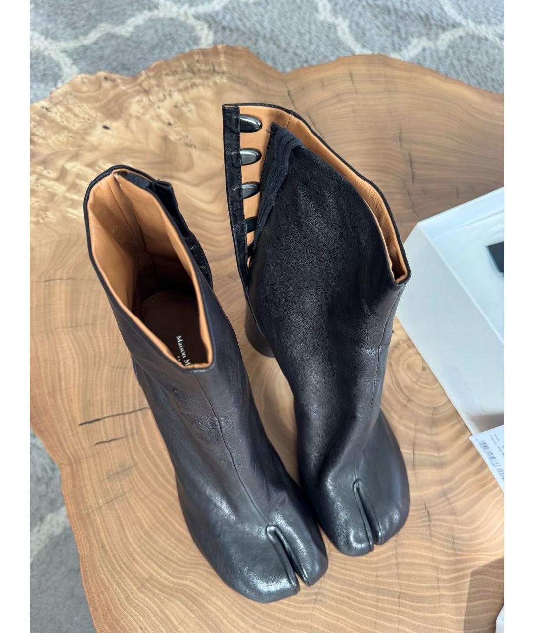 MAISON MARGIELA Черные кожаные ботильоны, фото 5