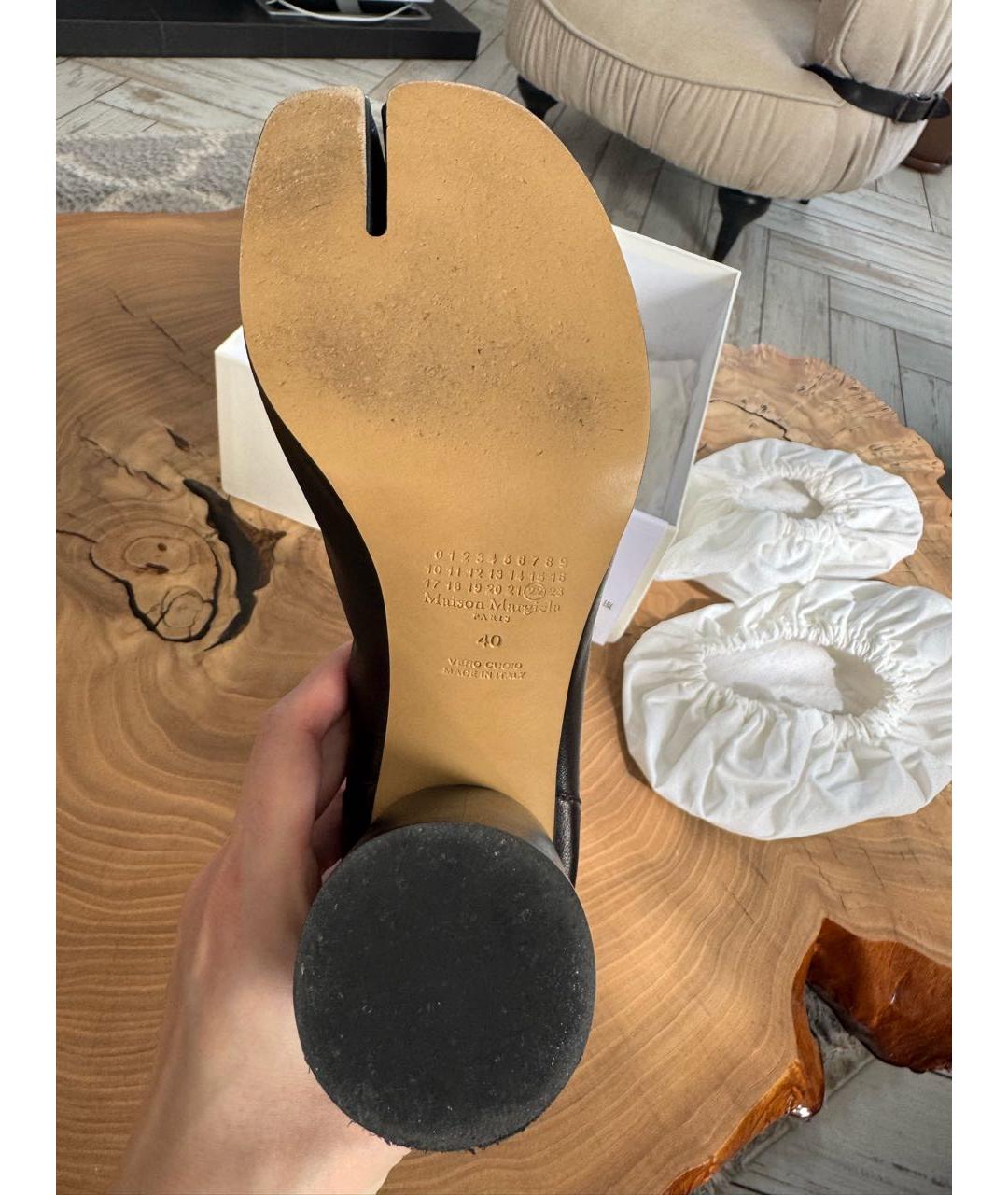 MAISON MARGIELA Черные кожаные ботильоны, фото 6