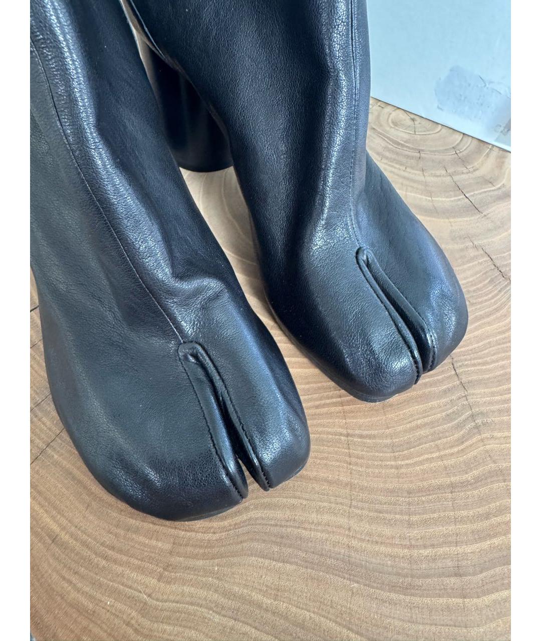 MAISON MARGIELA Черные кожаные ботильоны, фото 3