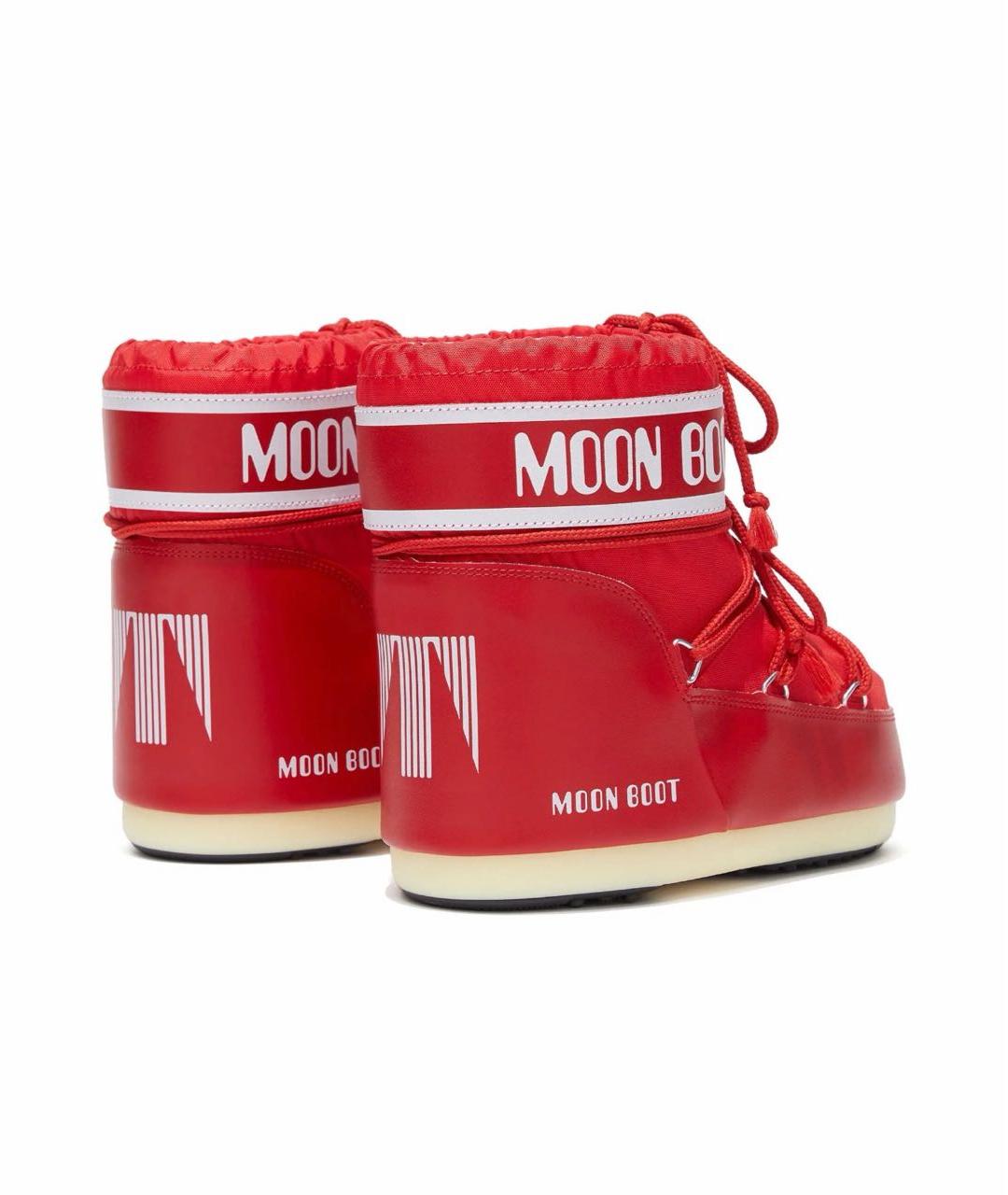 MOON BOOT Красные текстильные ботинки, фото 2