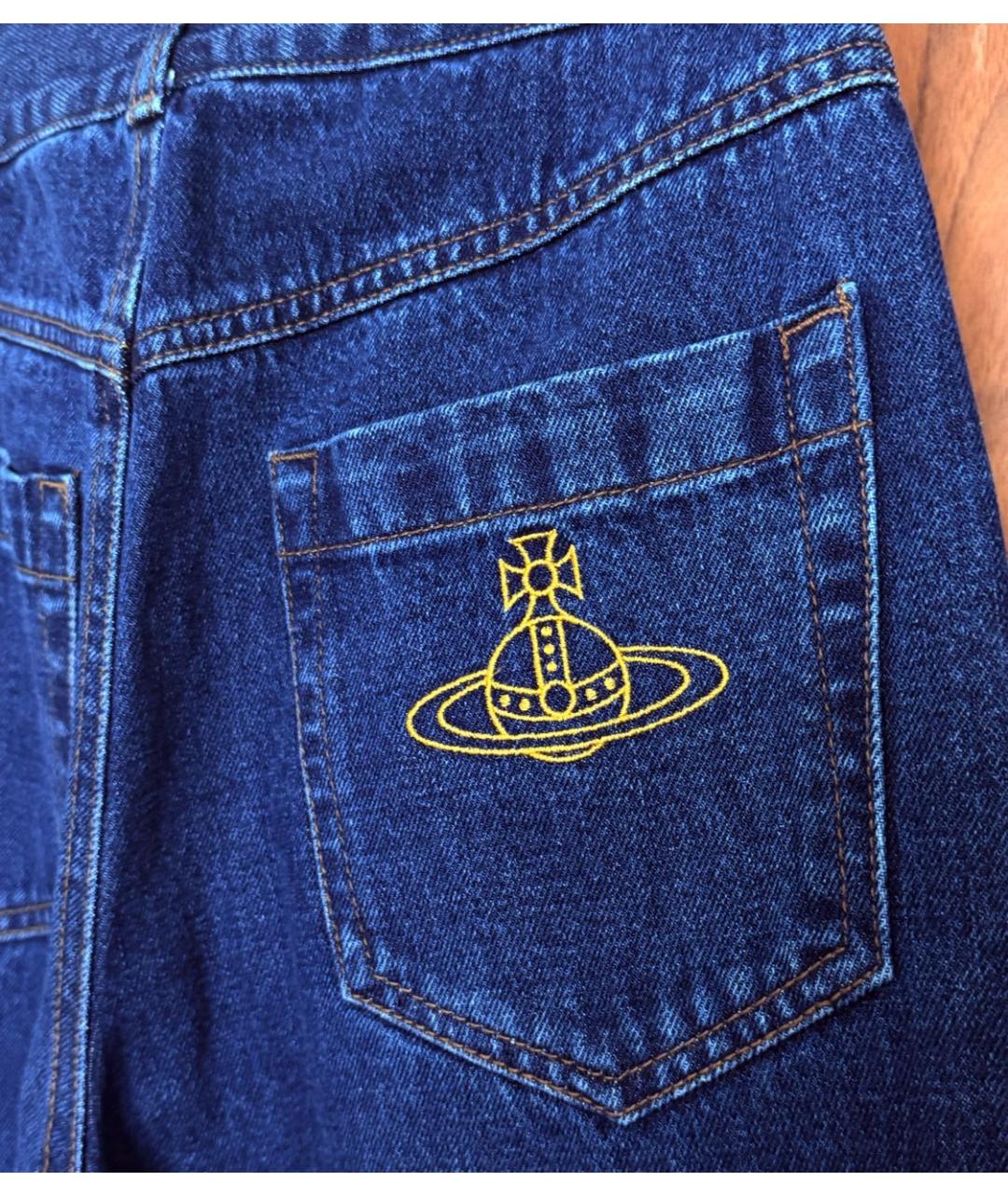 VIVIENNE WESTWOOD Синие хлопковые прямые джинсы, фото 5
