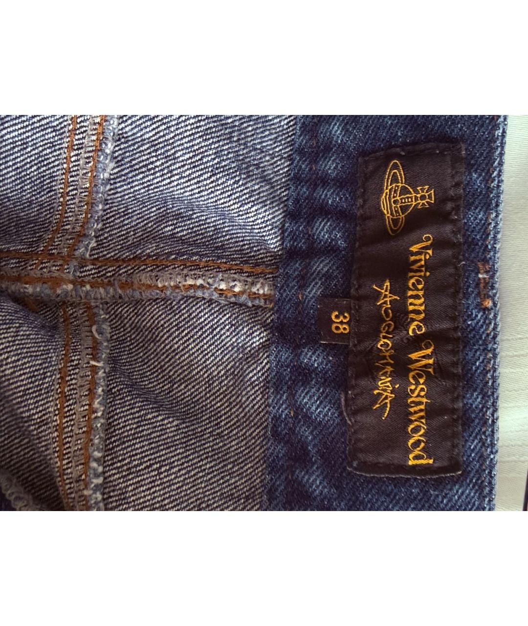 VIVIENNE WESTWOOD Синие хлопковые прямые джинсы, фото 4