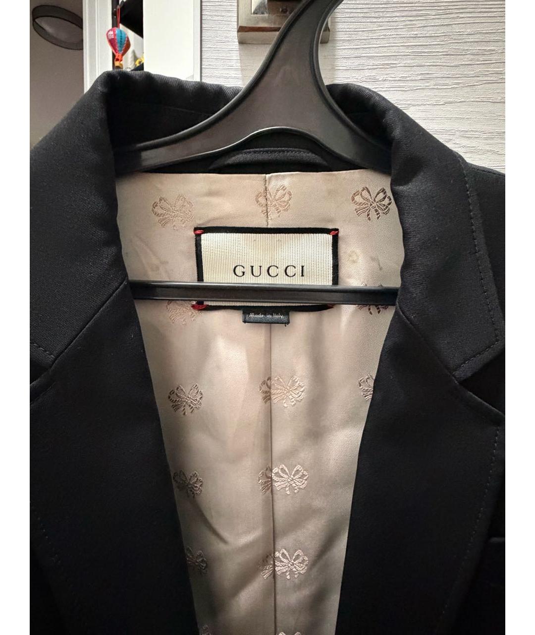 GUCCI Черный шерстяной жакет/пиджак, фото 3