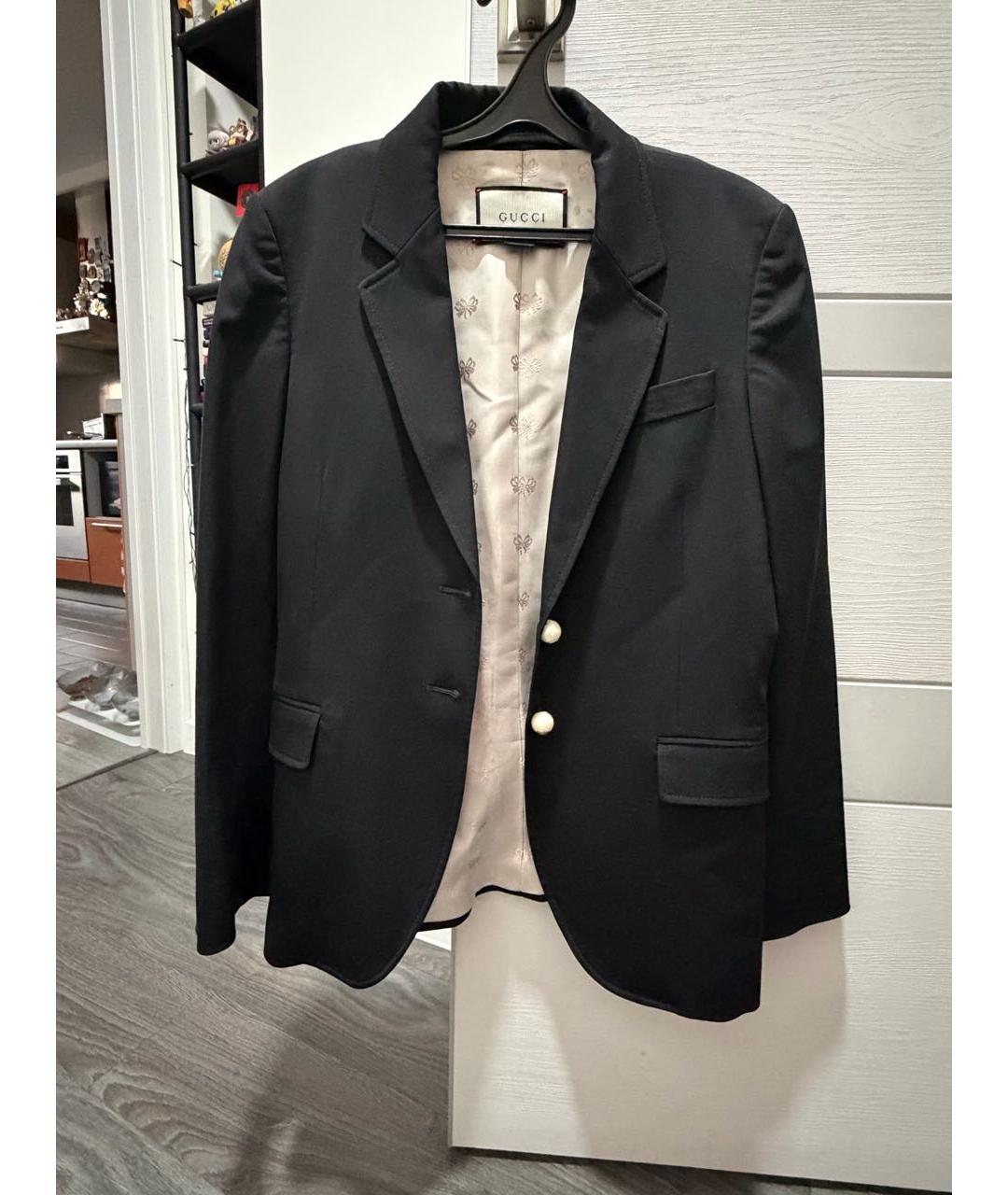 GUCCI Черный шерстяной жакет/пиджак, фото 9