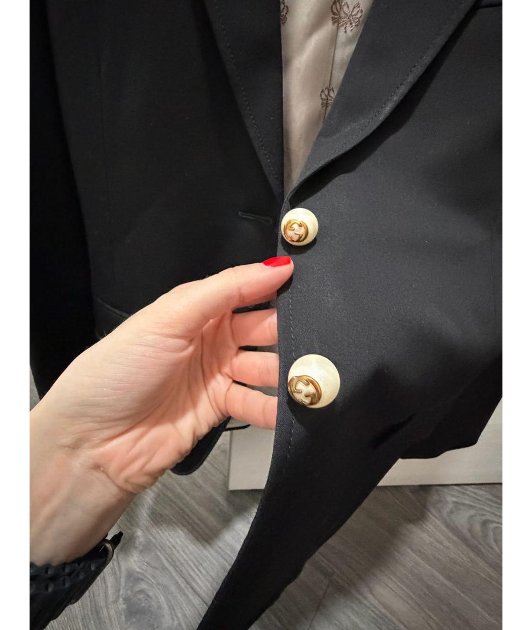 GUCCI Черный шерстяной жакет/пиджак, фото 5
