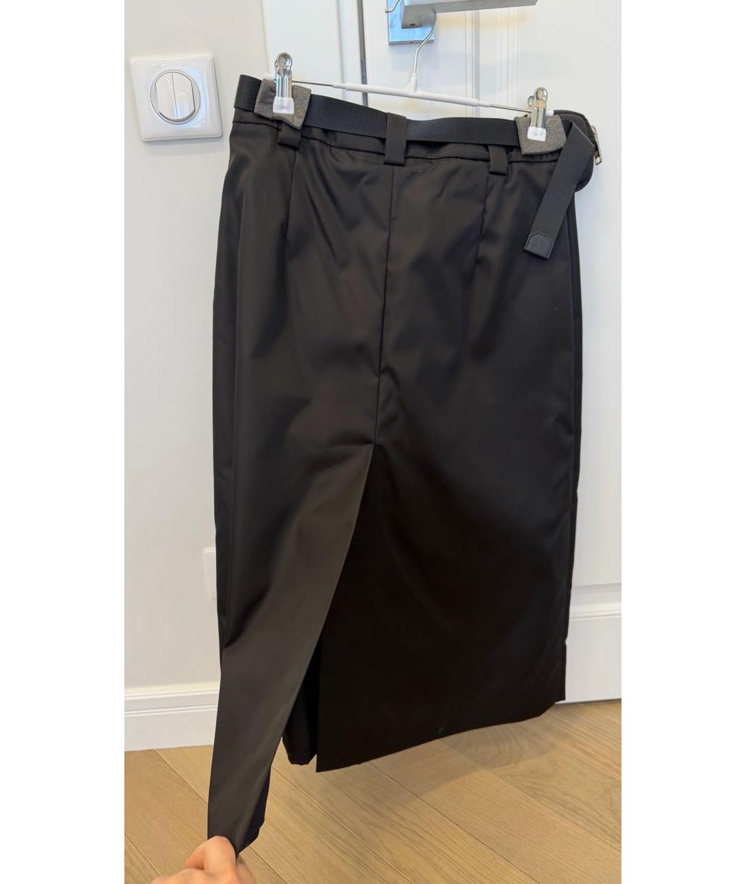 PRADA Черная полиэстеровая юбка миди, фото 2