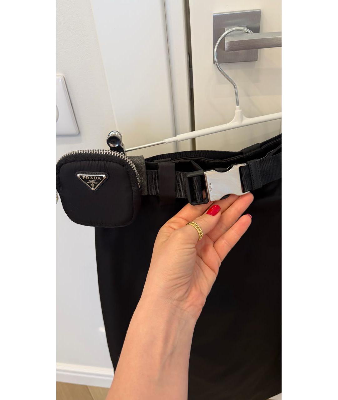 PRADA Черная полиэстеровая юбка миди, фото 4