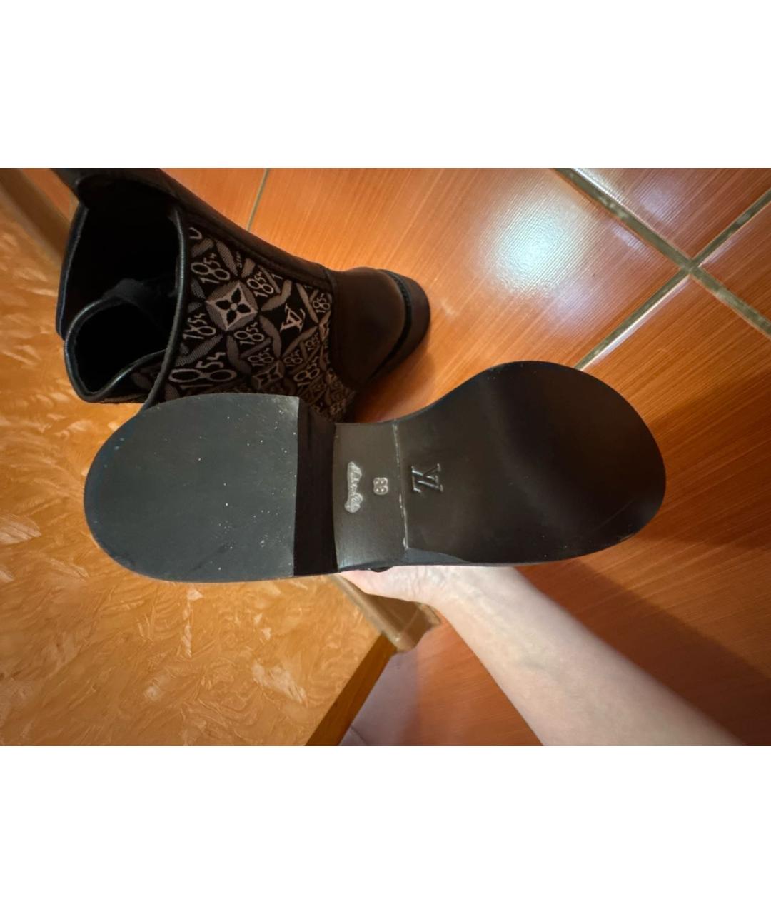LOUIS VUITTON Черные кожаные ботинки, фото 5