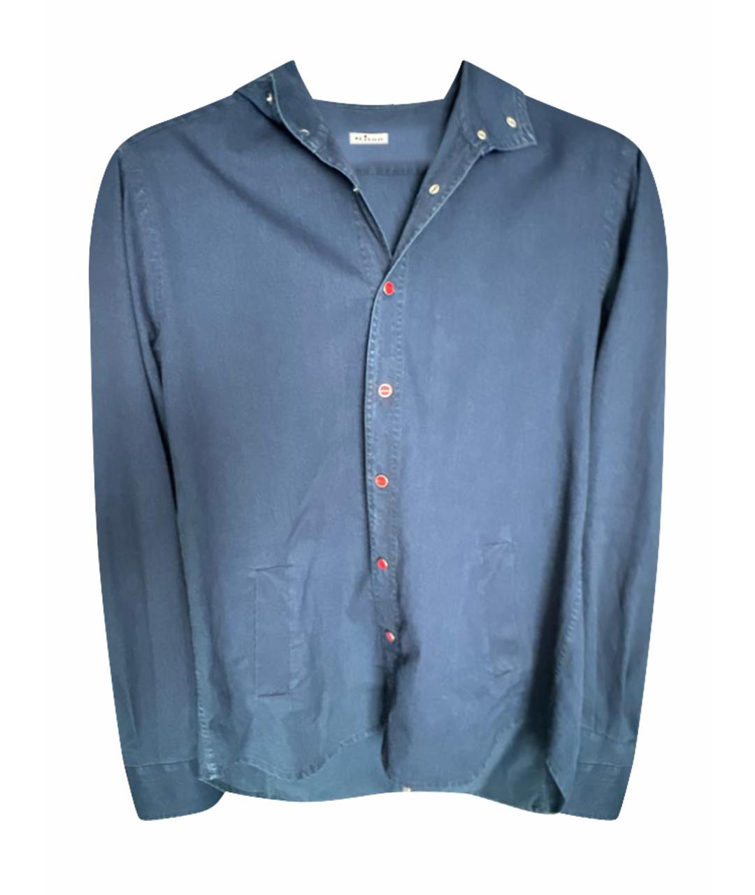 KITON Темно-синяя хлопковая кэжуал рубашка, фото 1