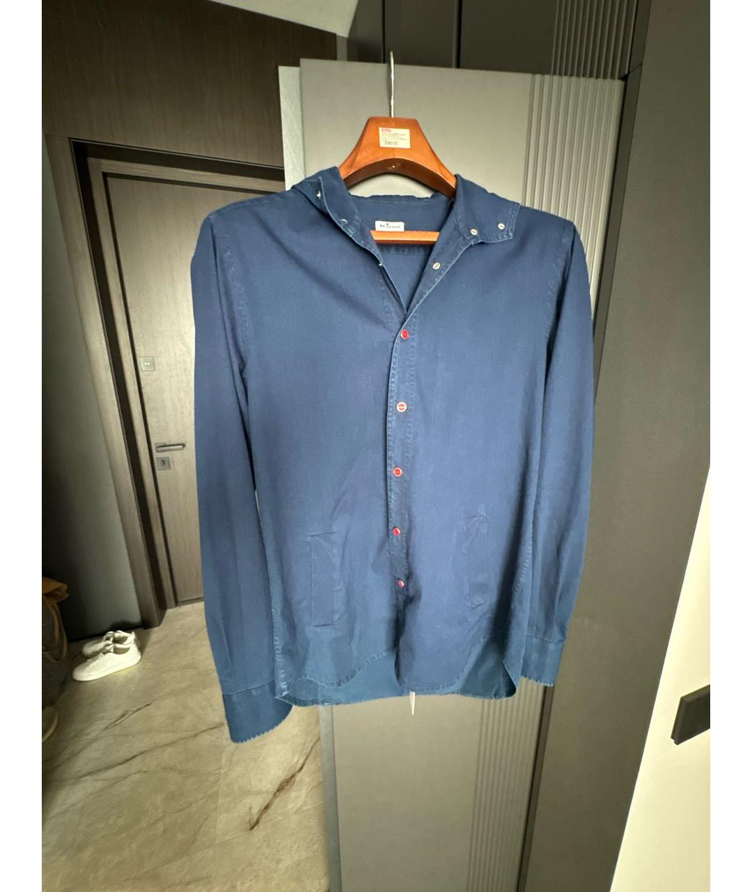 KITON Темно-синяя хлопковая кэжуал рубашка, фото 6