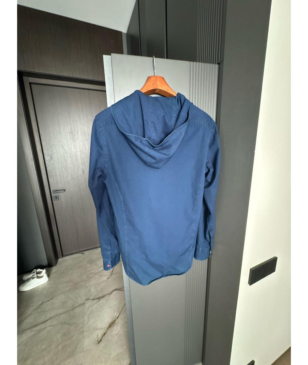 KITON Темно-синяя хлопковая кэжуал рубашка, фото 2