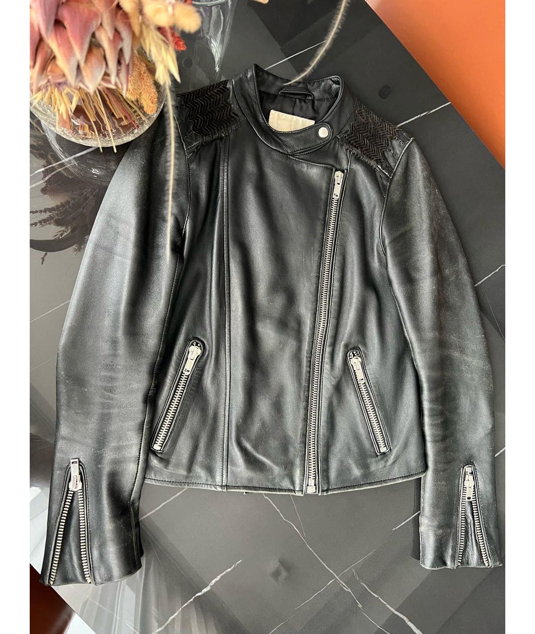 MAJE Черная кожаная куртка, фото 9