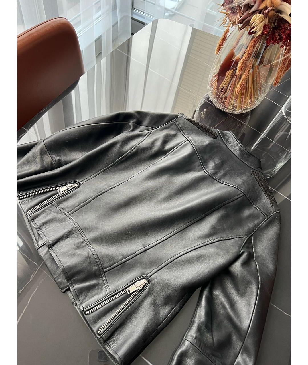 MAJE Черная кожаная куртка, фото 2