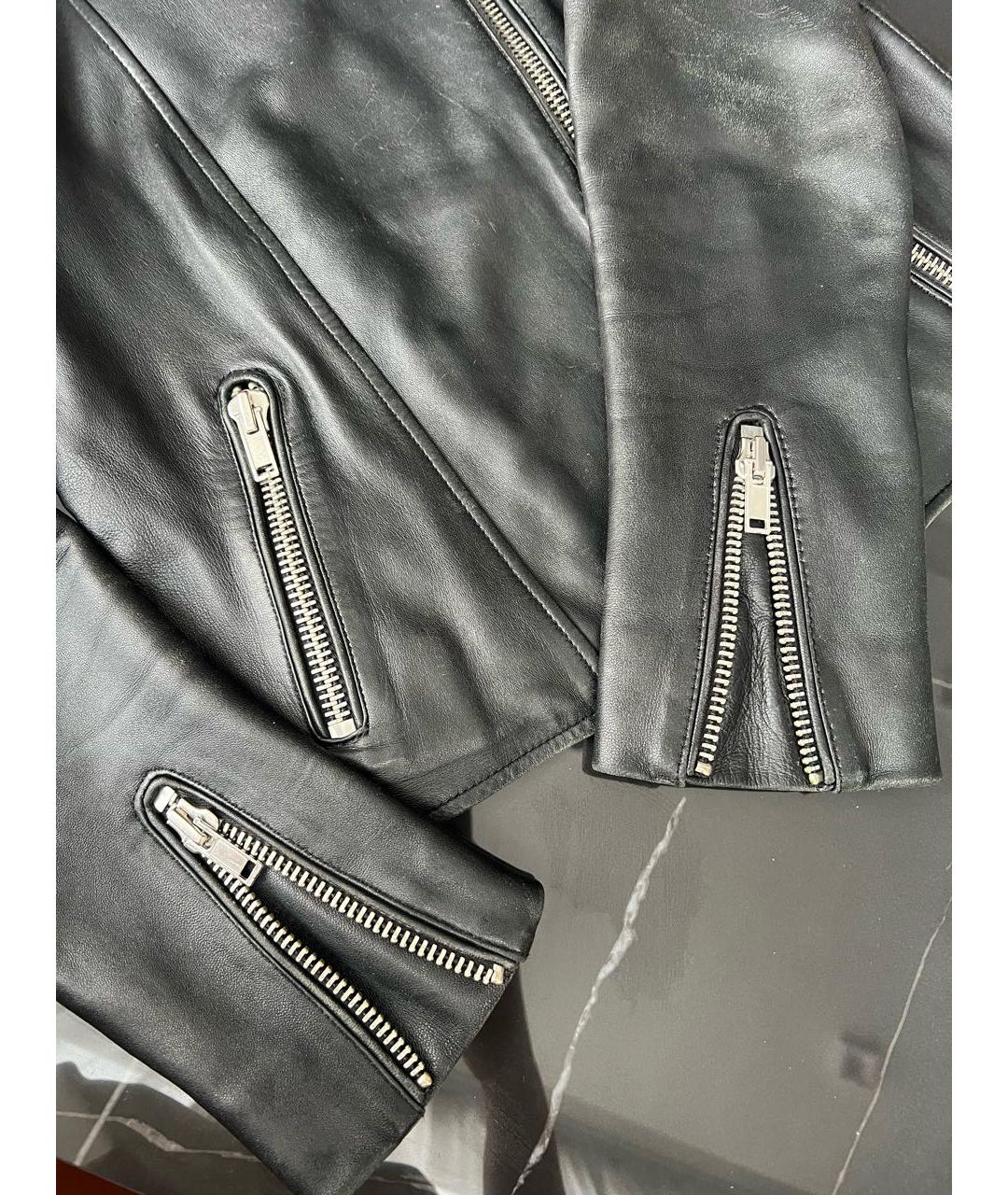 MAJE Черная кожаная куртка, фото 7