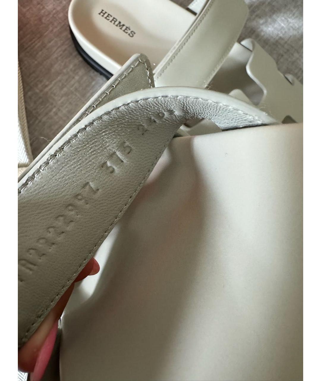 HERMES Серые кожаные сандалии, фото 3