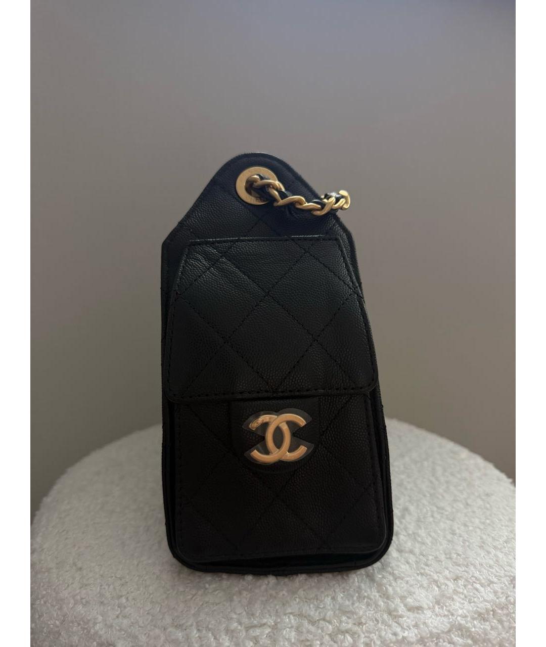 CHANEL Черная кожаная сумка через плечо, фото 2