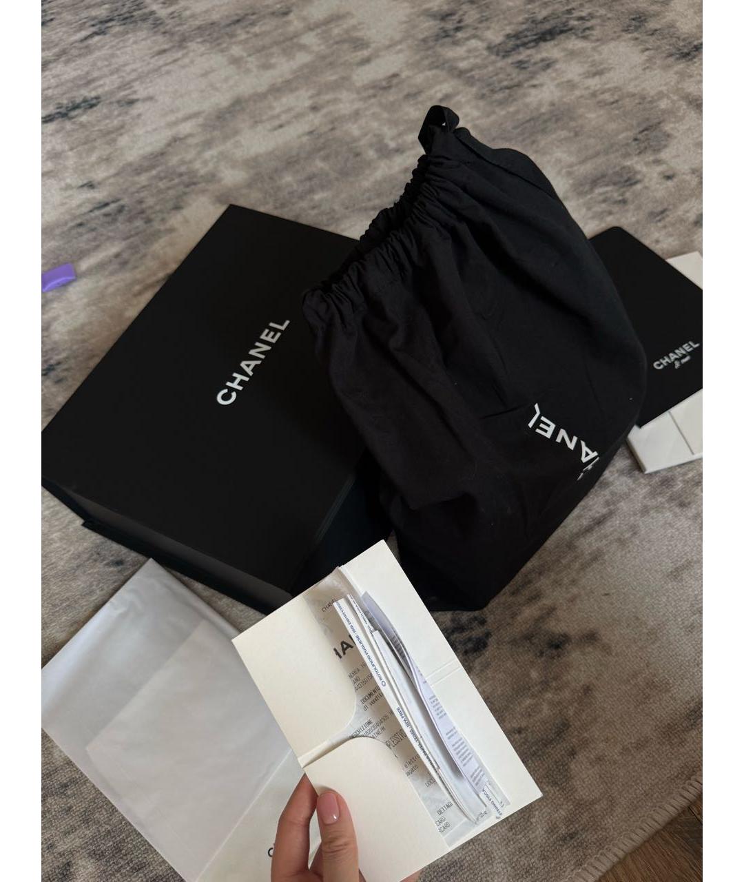 CHANEL Черная кожаная сумка через плечо, фото 8