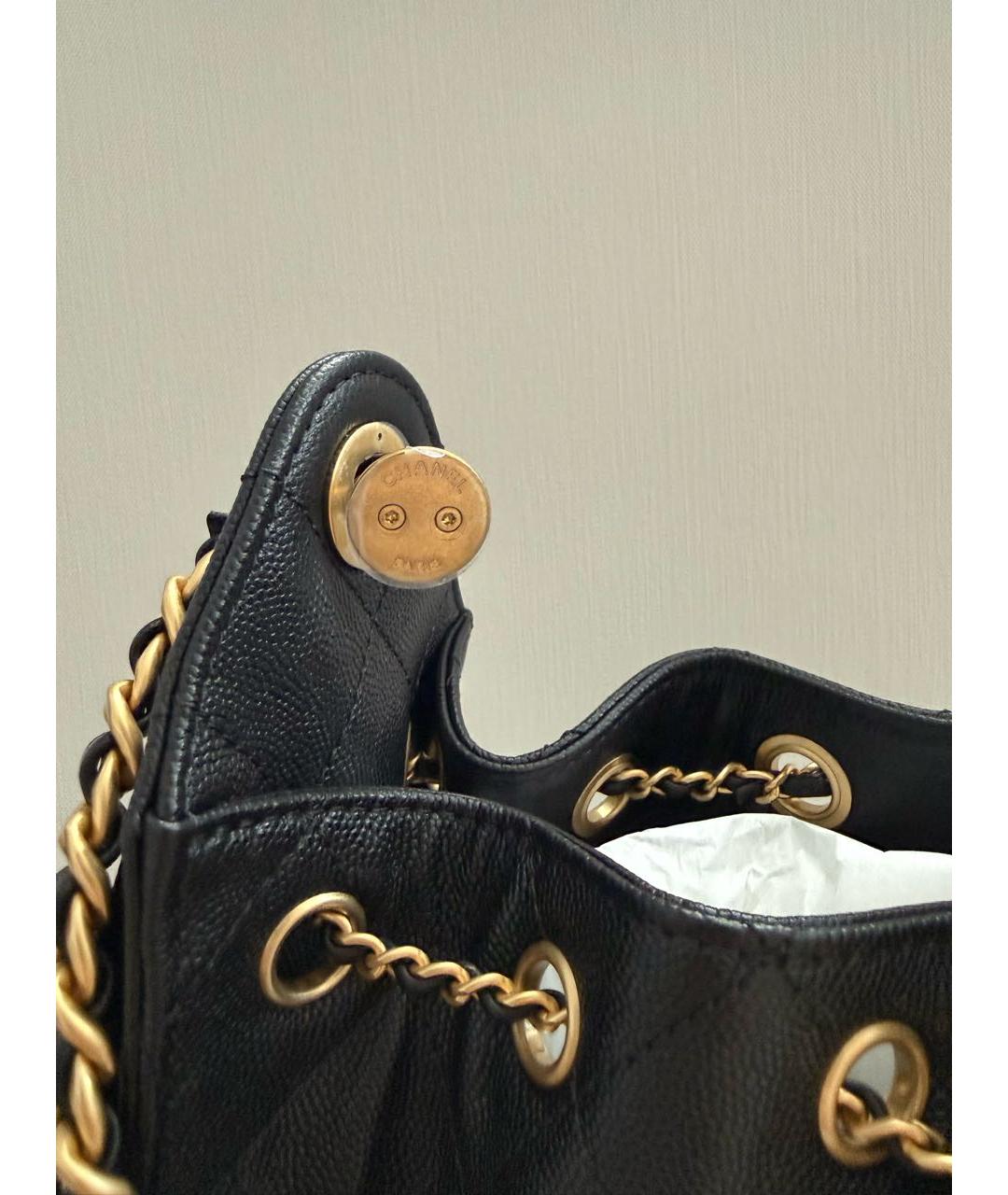 CHANEL Черная кожаная сумка через плечо, фото 7