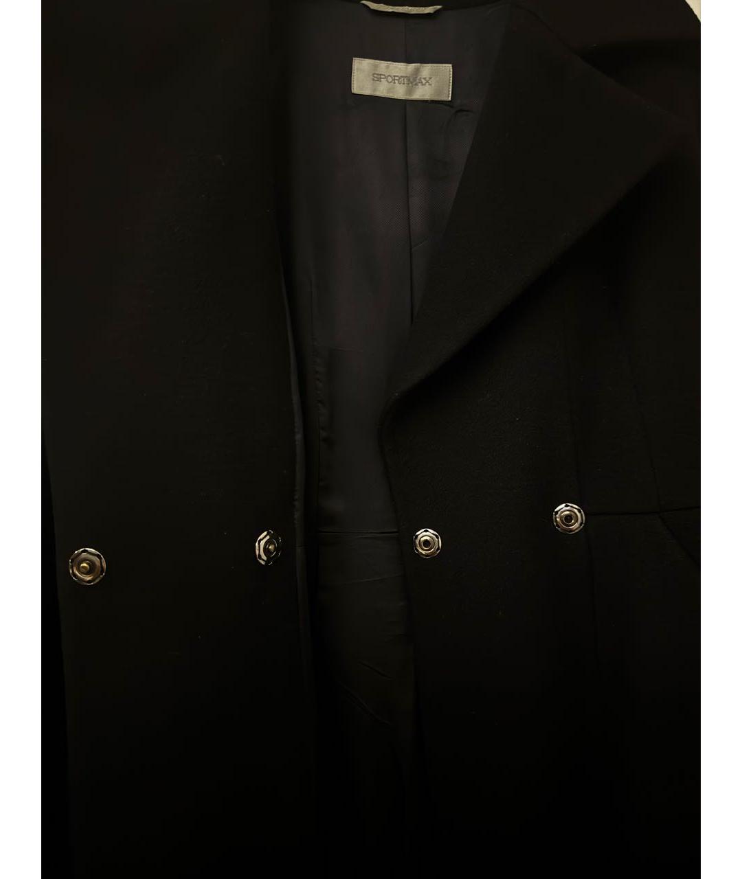 SPORTMAX Черное кашемировое пальто, фото 4