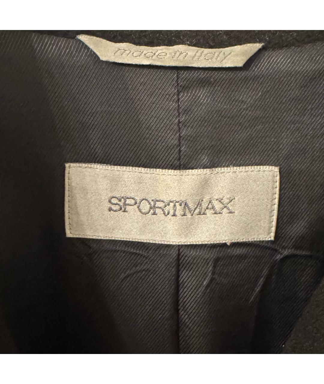 SPORTMAX Черное кашемировое пальто, фото 6