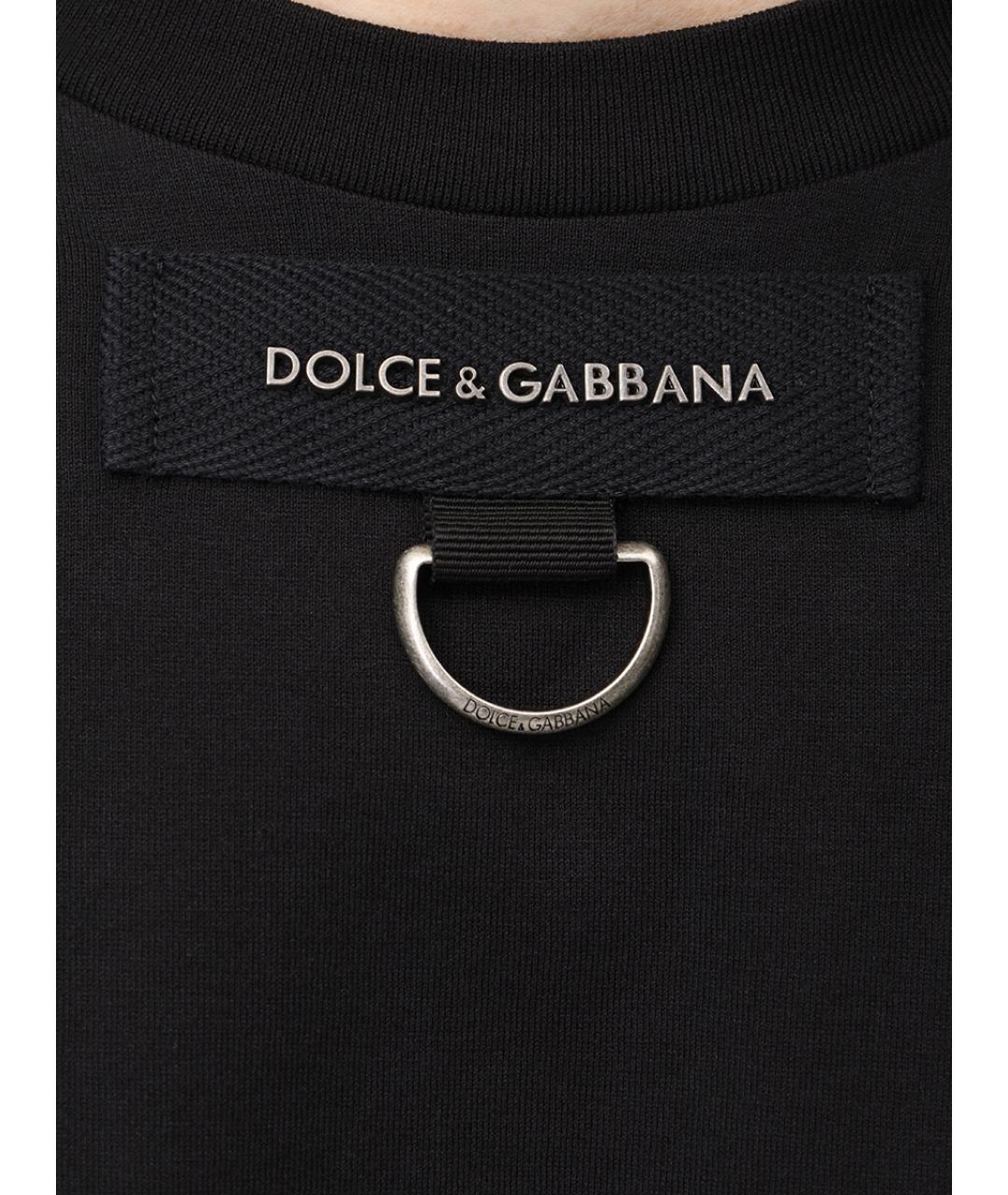 DOLCE&GABBANA Черная хлопковая футболка, фото 5