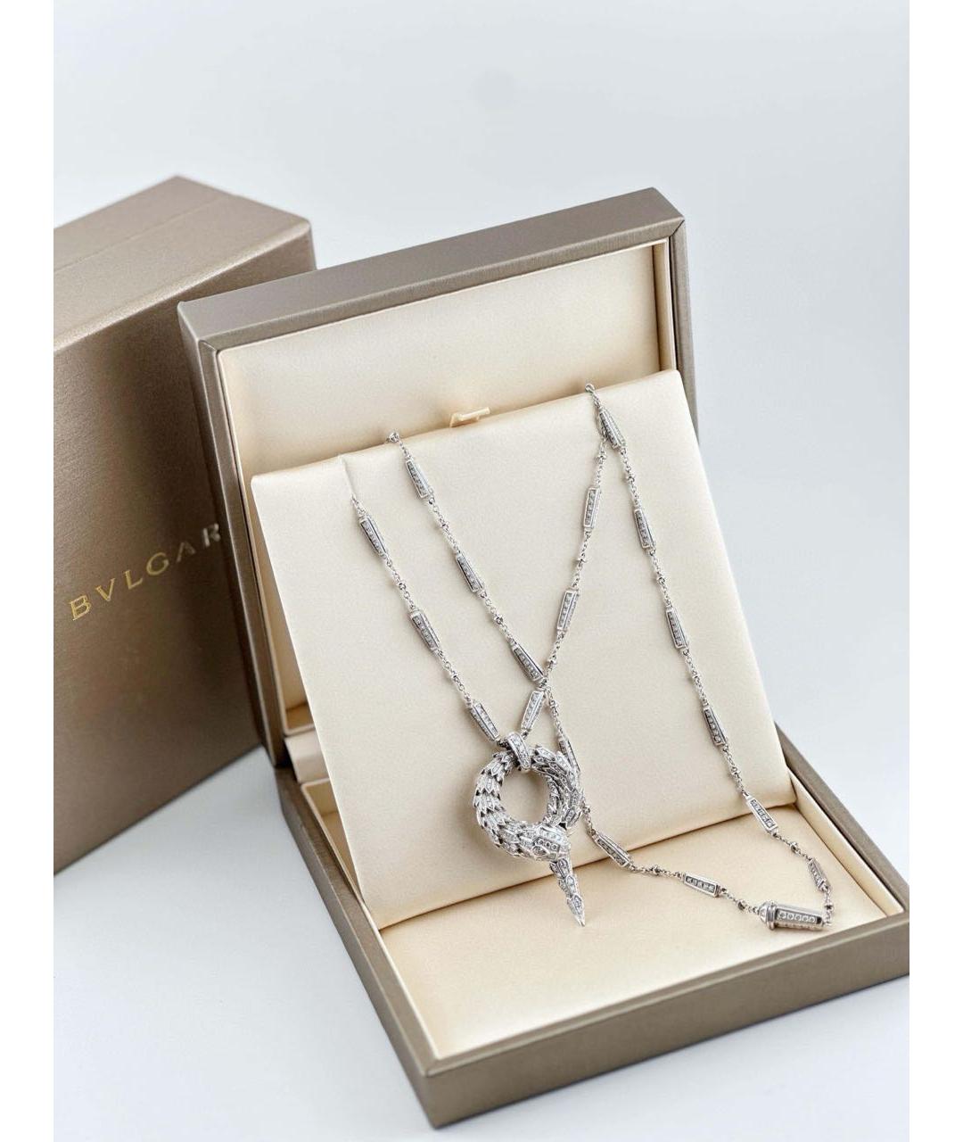 BVLGARI Серебряное колье из белого золота, фото 4