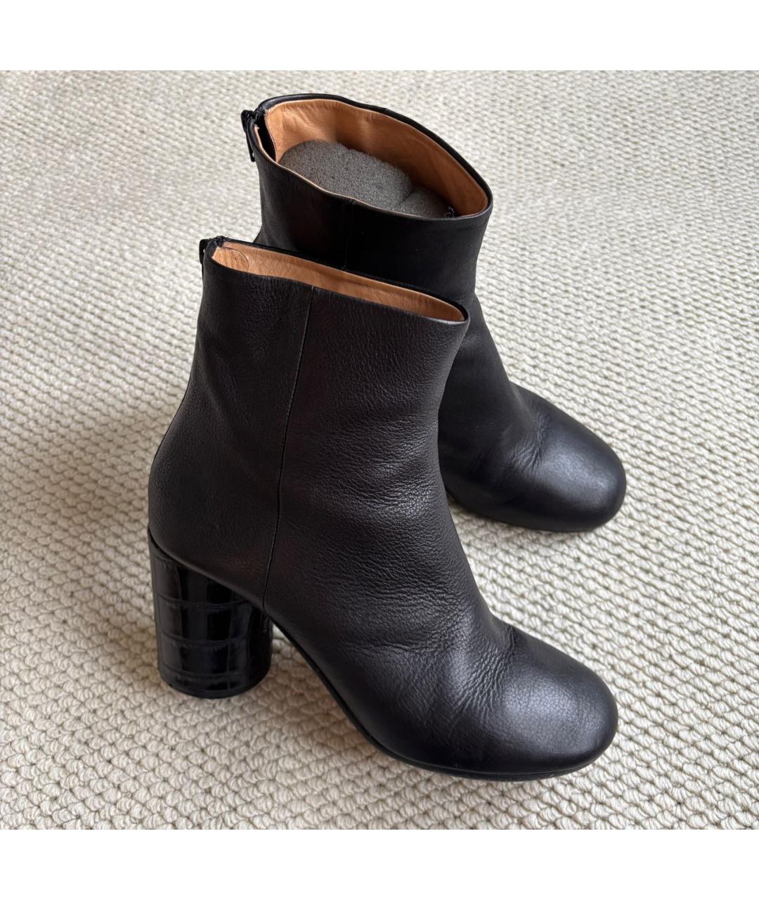 MAISON MARGIELA Черные кожаные ботильоны, фото 9