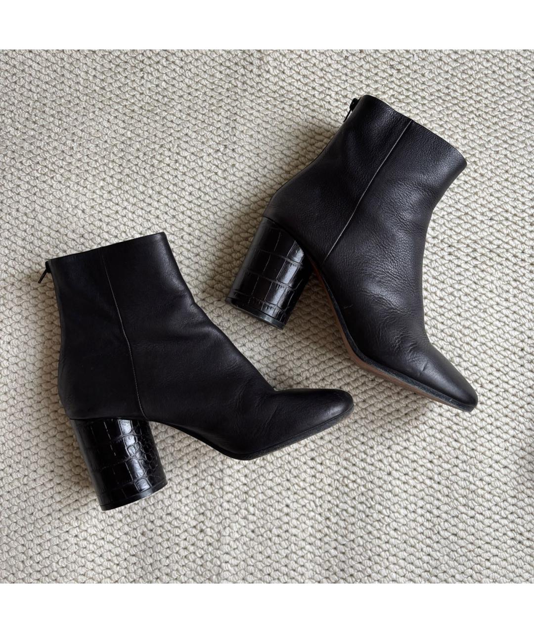 MAISON MARGIELA Черные кожаные ботильоны, фото 6