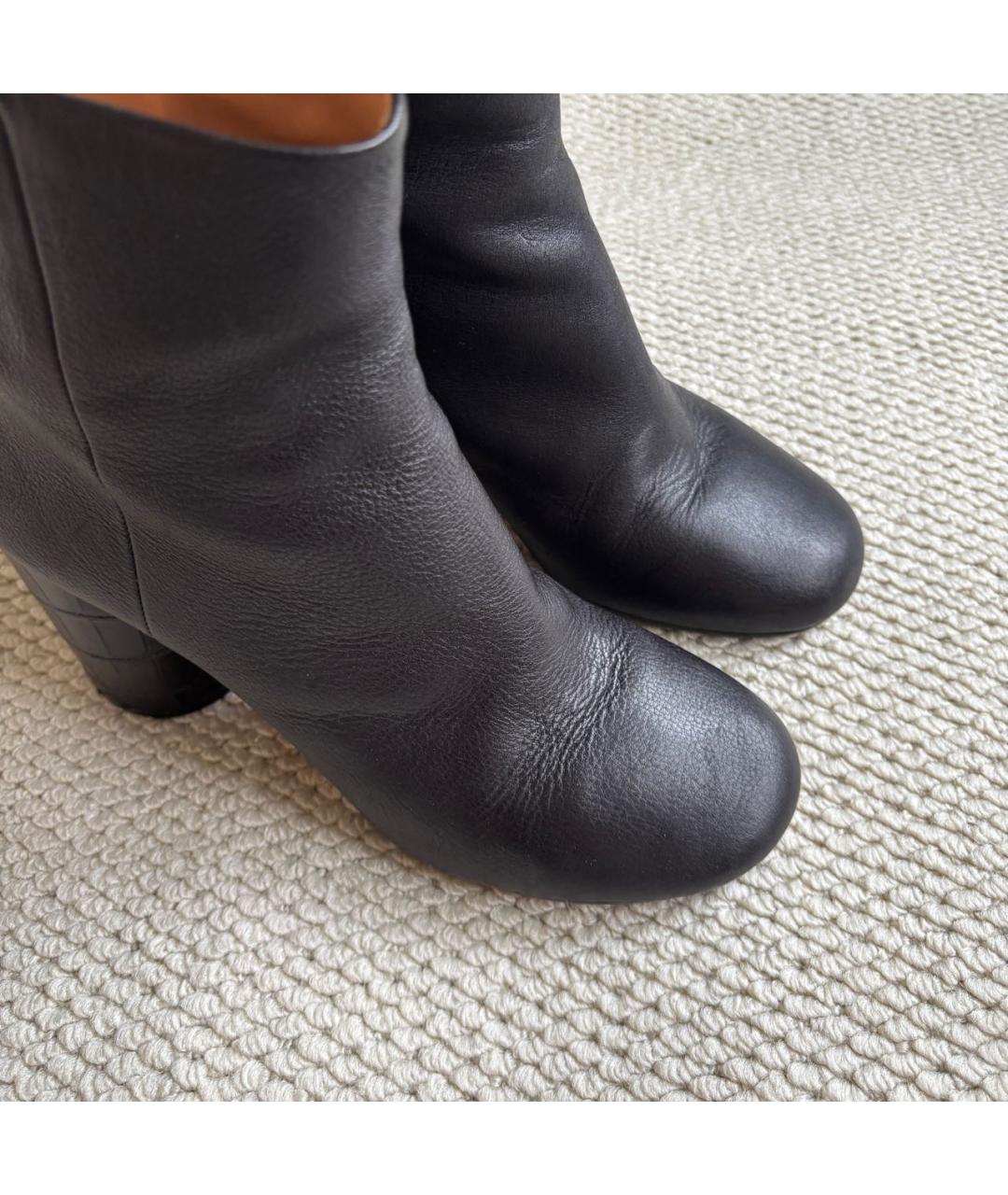 MAISON MARGIELA Черные кожаные ботильоны, фото 2