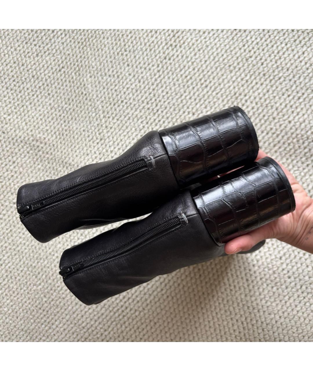 MAISON MARGIELA Черные кожаные ботильоны, фото 3