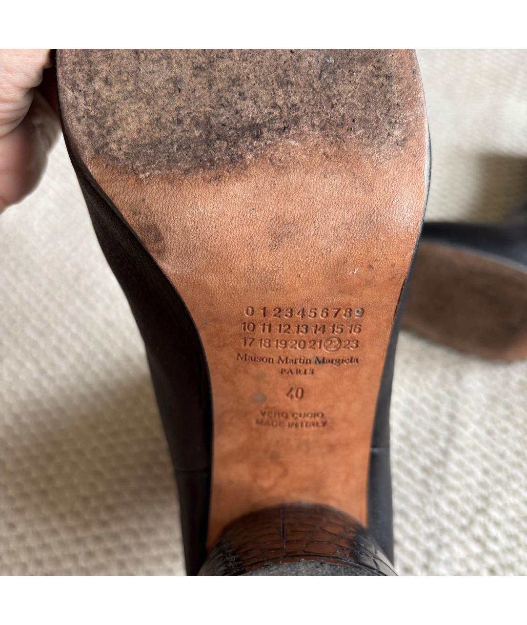 MAISON MARGIELA Черные кожаные ботильоны, фото 4