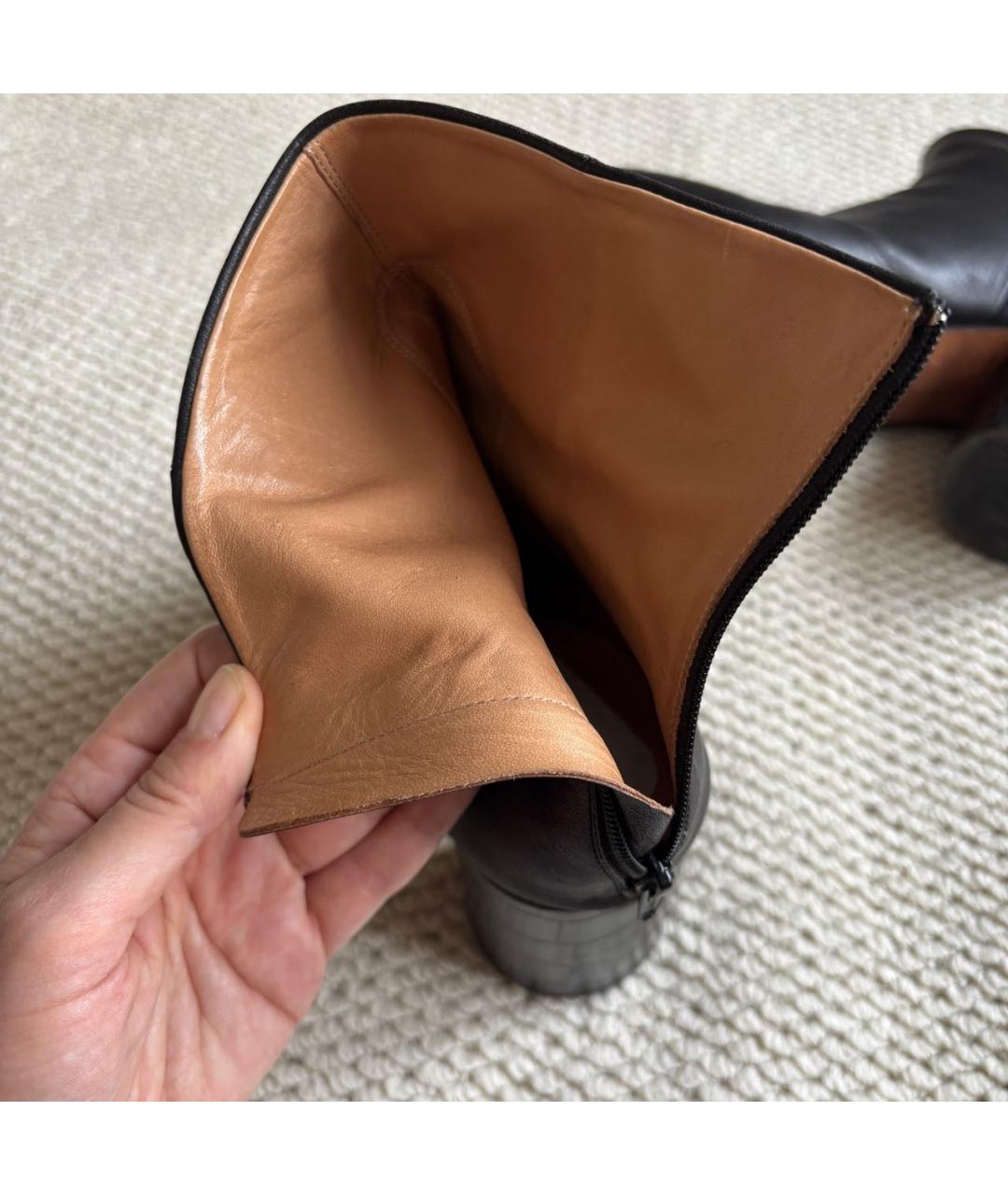 MAISON MARGIELA Черные кожаные ботильоны, фото 5