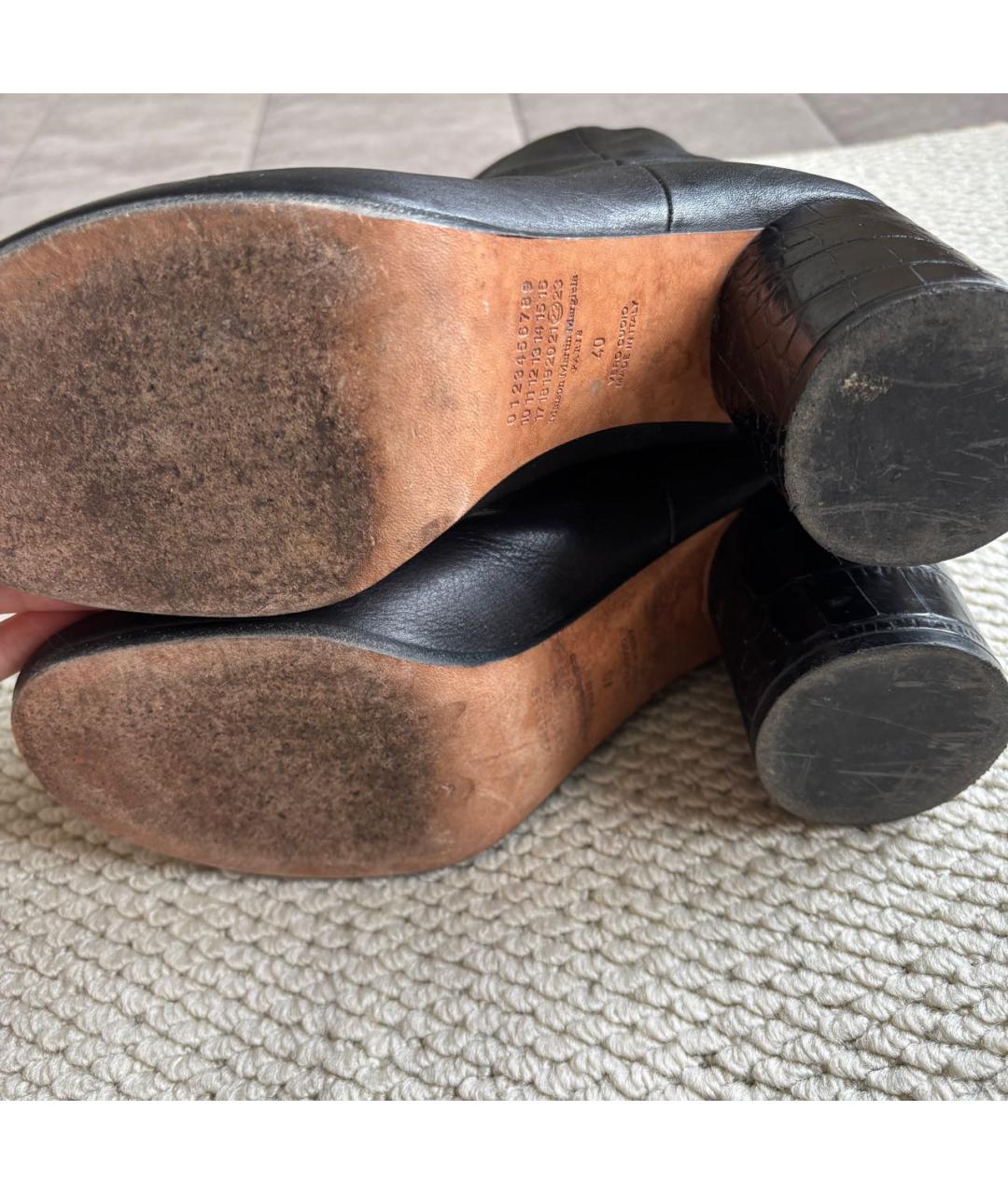 MAISON MARGIELA Черные кожаные ботильоны, фото 7