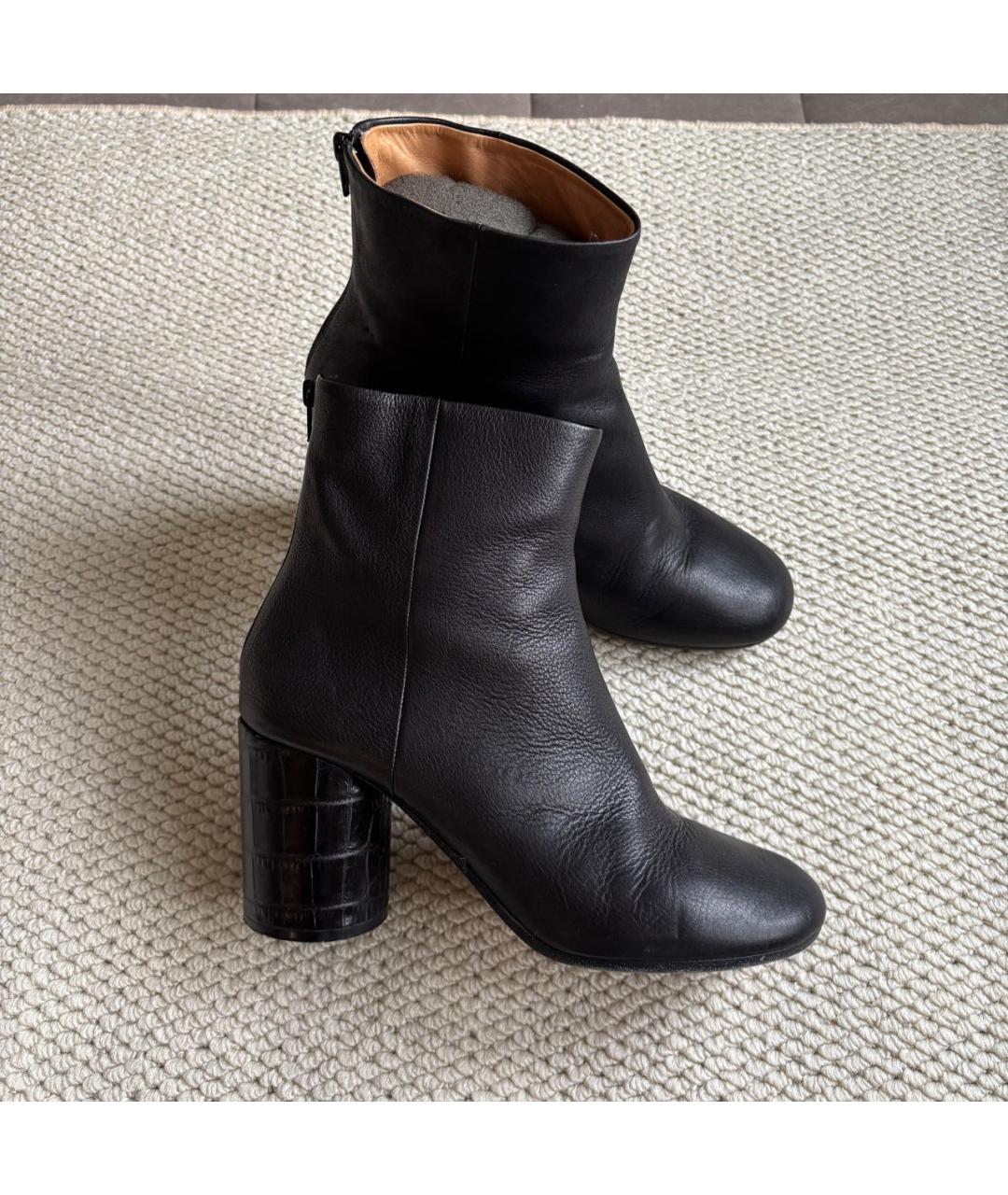 MAISON MARGIELA Черные кожаные ботильоны, фото 8